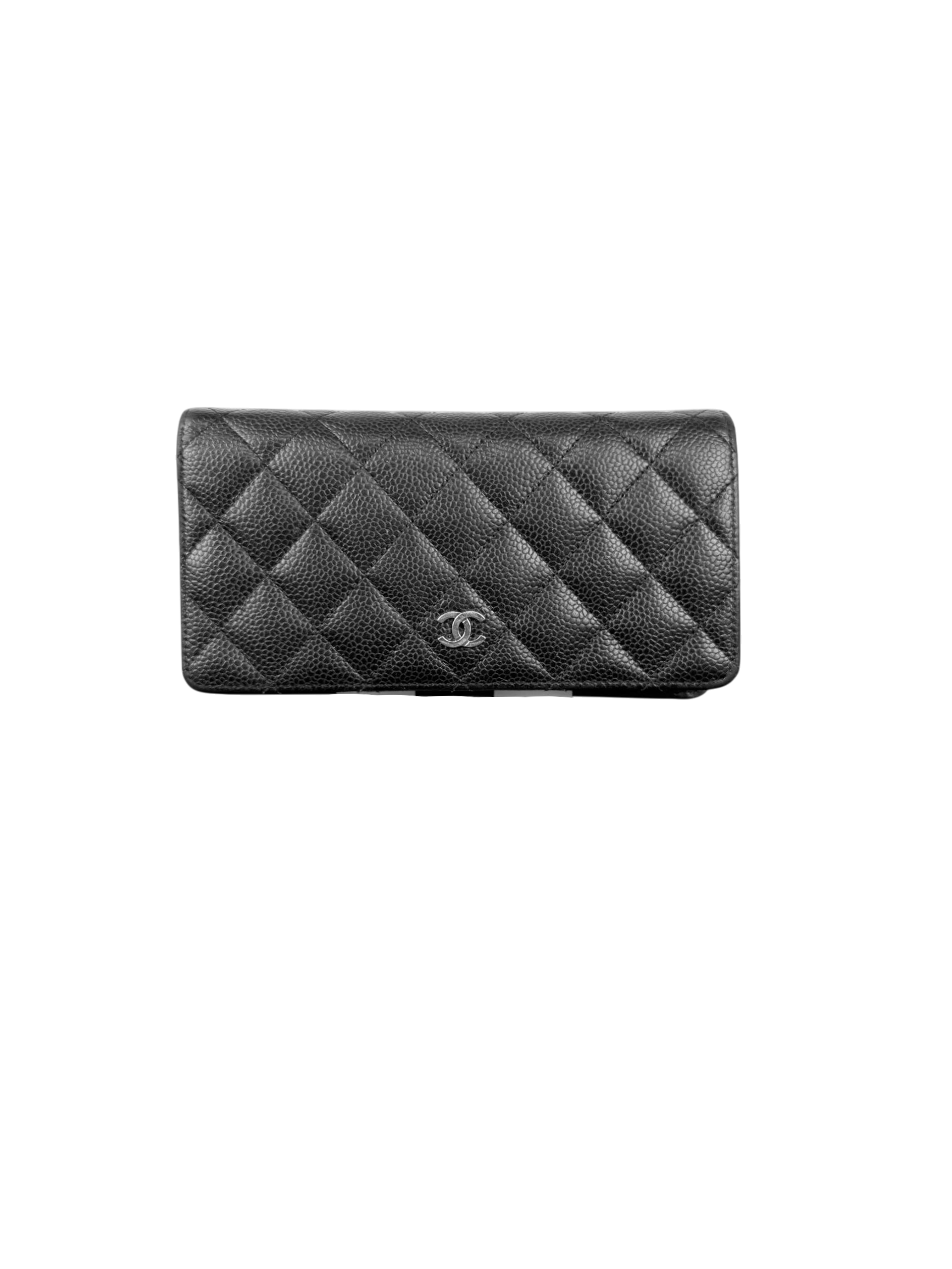 Chanel Classic Flap Black Quilted Caviar Leather Wallet