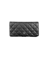 Chanel Classic Flap Black Quilted Caviar Leather Wallet