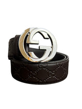 Gucci Guccissima Signature Interlocking G Brown Leather Belt