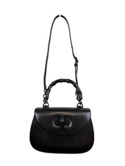 Gucci Bamboo 1947 Black Leather Handbag