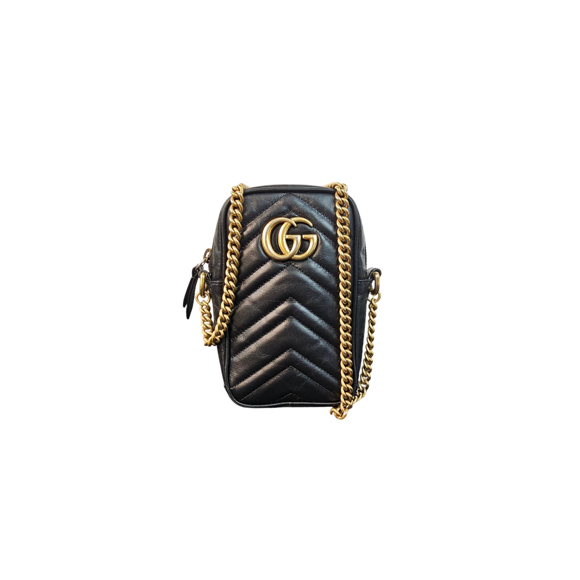 Gucci GG Marmont Matelassé Mini Phone Crossbody