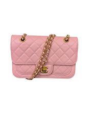 Chanel Pink Caviar Mini Flap Bag with Gold Chain