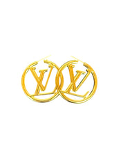 Louis Vuitton Louise GM Gold Hoop Earrings
