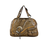 Christian Dior Gaucho Brown Leather Shoulder Bag