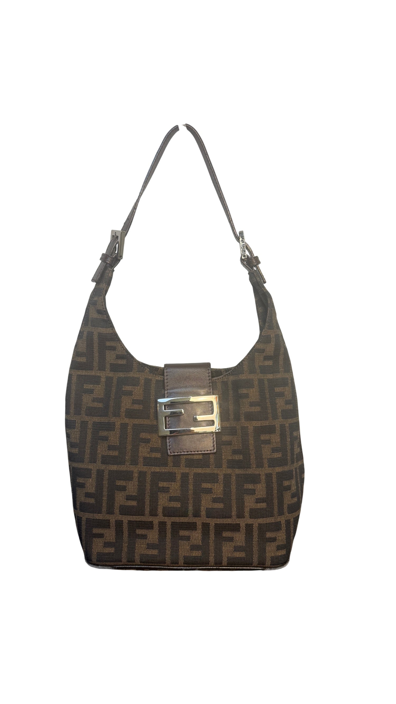 Fendi Vintage Zucca Canvas Shoulder Bag