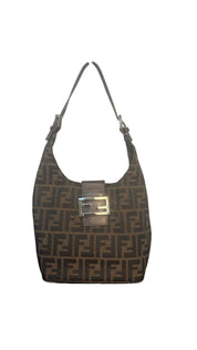 Fendi Vintage Zucca Canvas Shoulder Bag