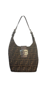 Fendi Vintage Zucca Canvas Shoulder Bag