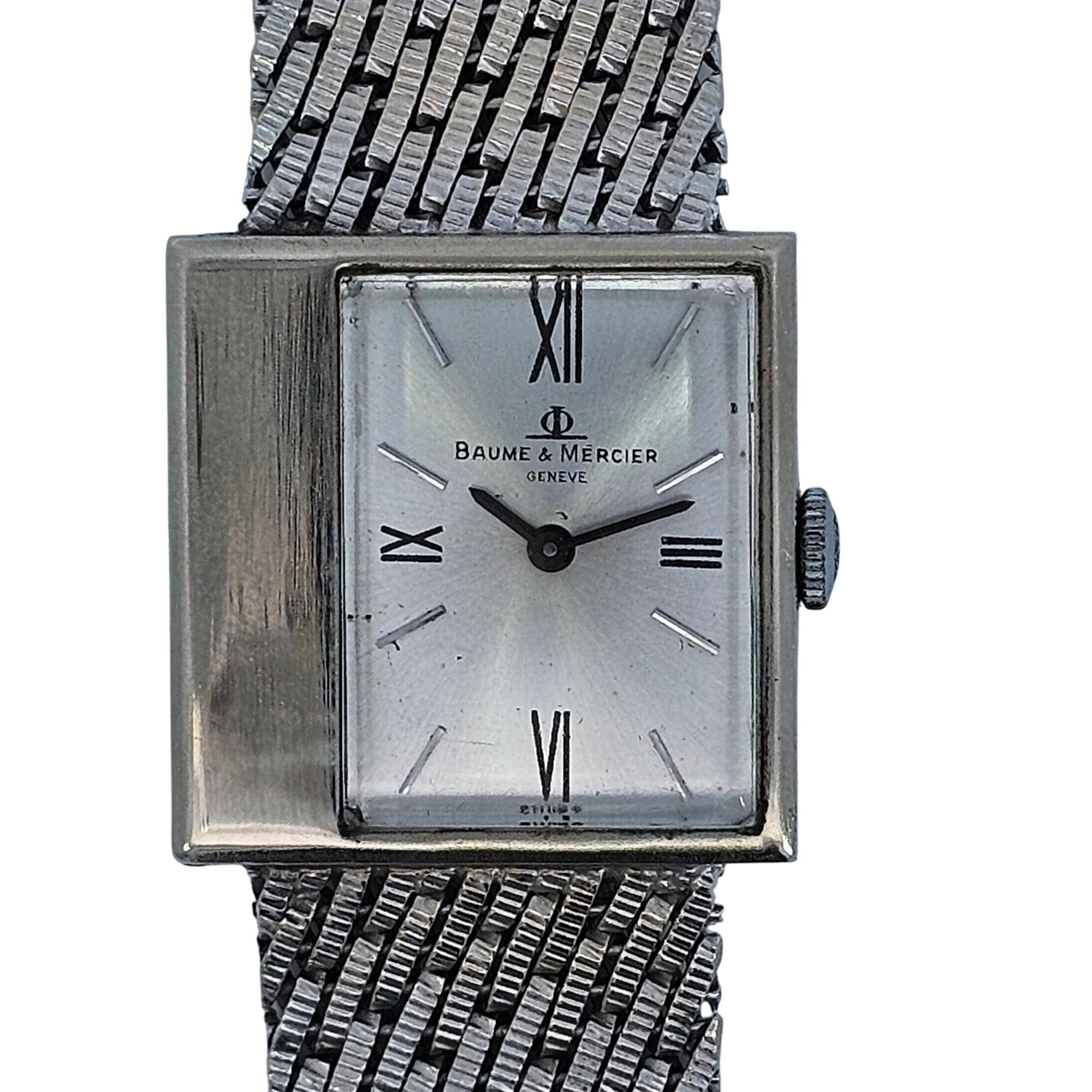 Baume & Mercier 14KWG Rectangle dial Vintage Watch