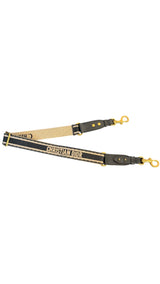 Christian Dior Canvas and Leather Adjustable Bag Strap with Gold Hardware