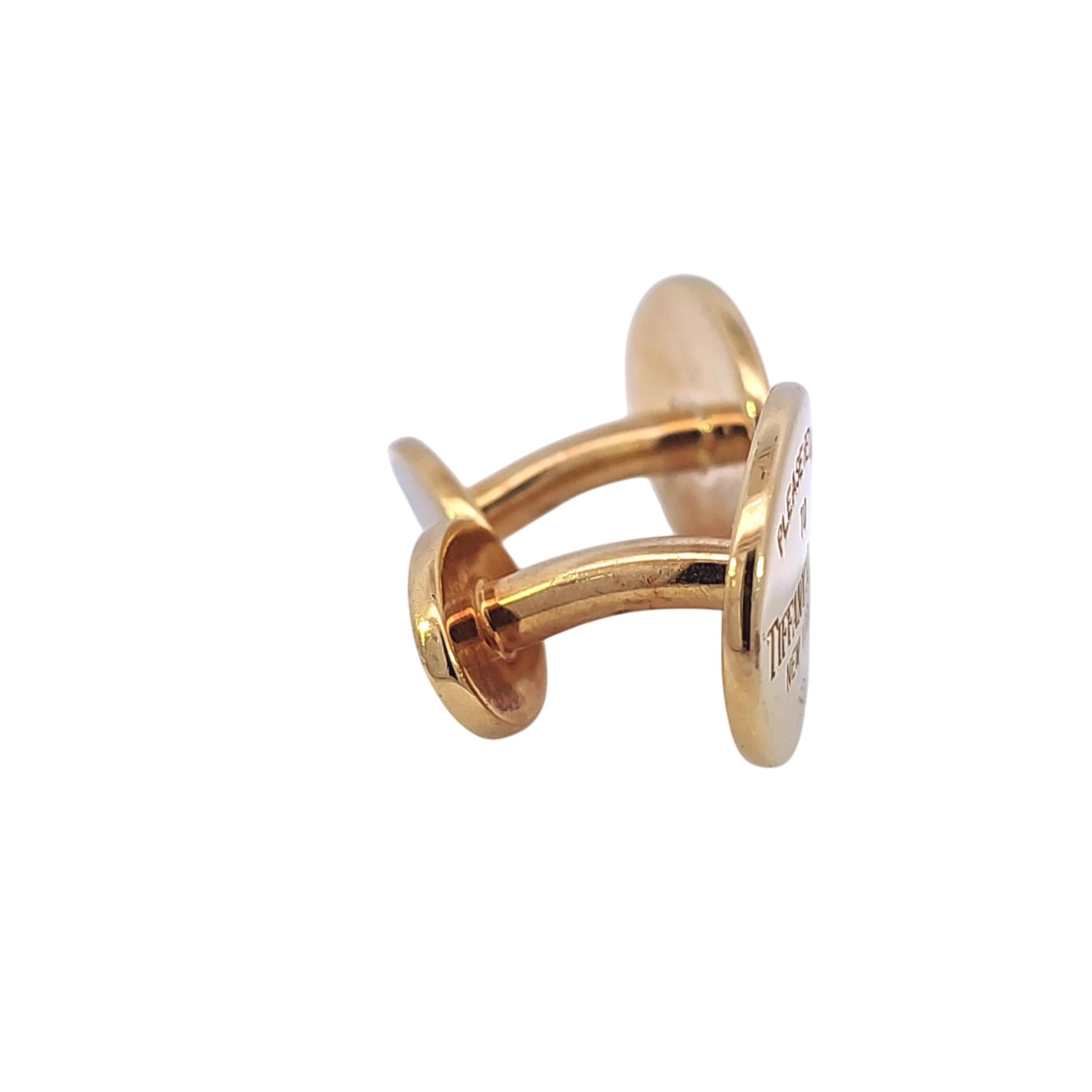 Tiffany & Co. 'Return to Tiffany' 18K Yellow Gold Cufflinks