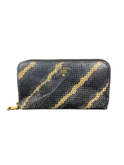 Prada Python Continental Zip-Around Wallet