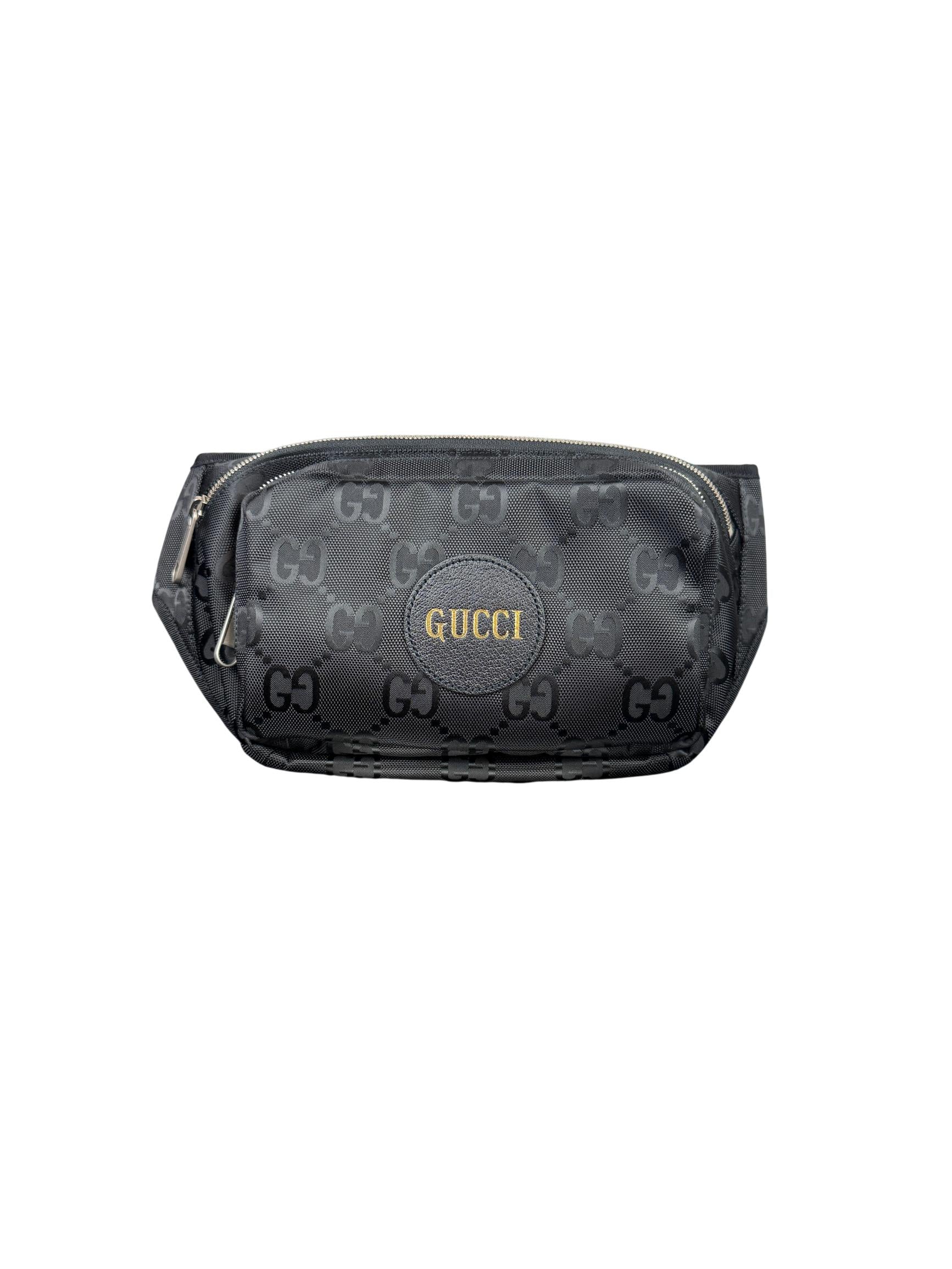 Gucci Large Nylon Off The Grid Belt Bag in Black with Gold Logo