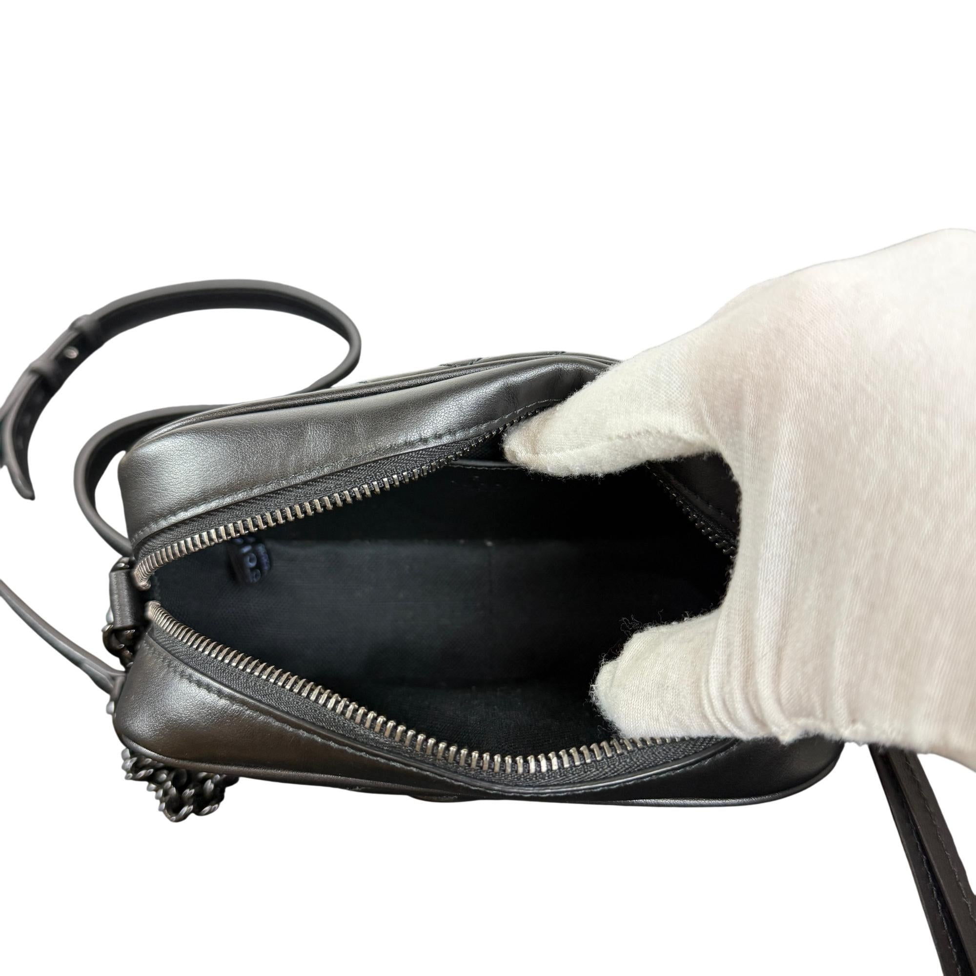 Gucci GG Marmont Mini Camera Bag in Black Matelassé Leather