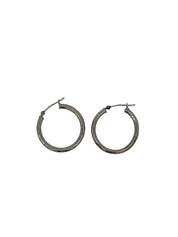 10k White Gold Medium Hoops