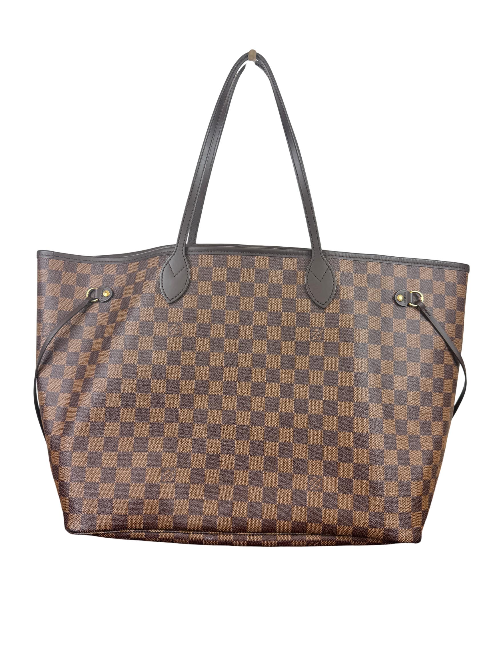 Louis Vuitton Neverfull GM Damier Ebene Canvas Large Tote Bag