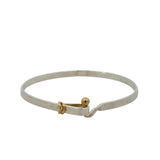 Sterling Silver and 18k Yellow Gold Hook and Eye Bangle Bracelet Tiffany & Co. 925, 18k