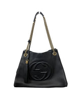 Gucci Soho Black Pebbled Calfskin Medium Chain Shoulder Bag