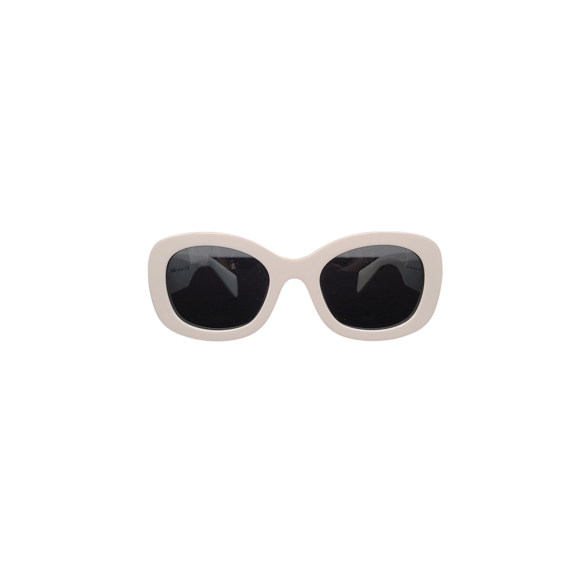 Prada White Oval Sunglasses