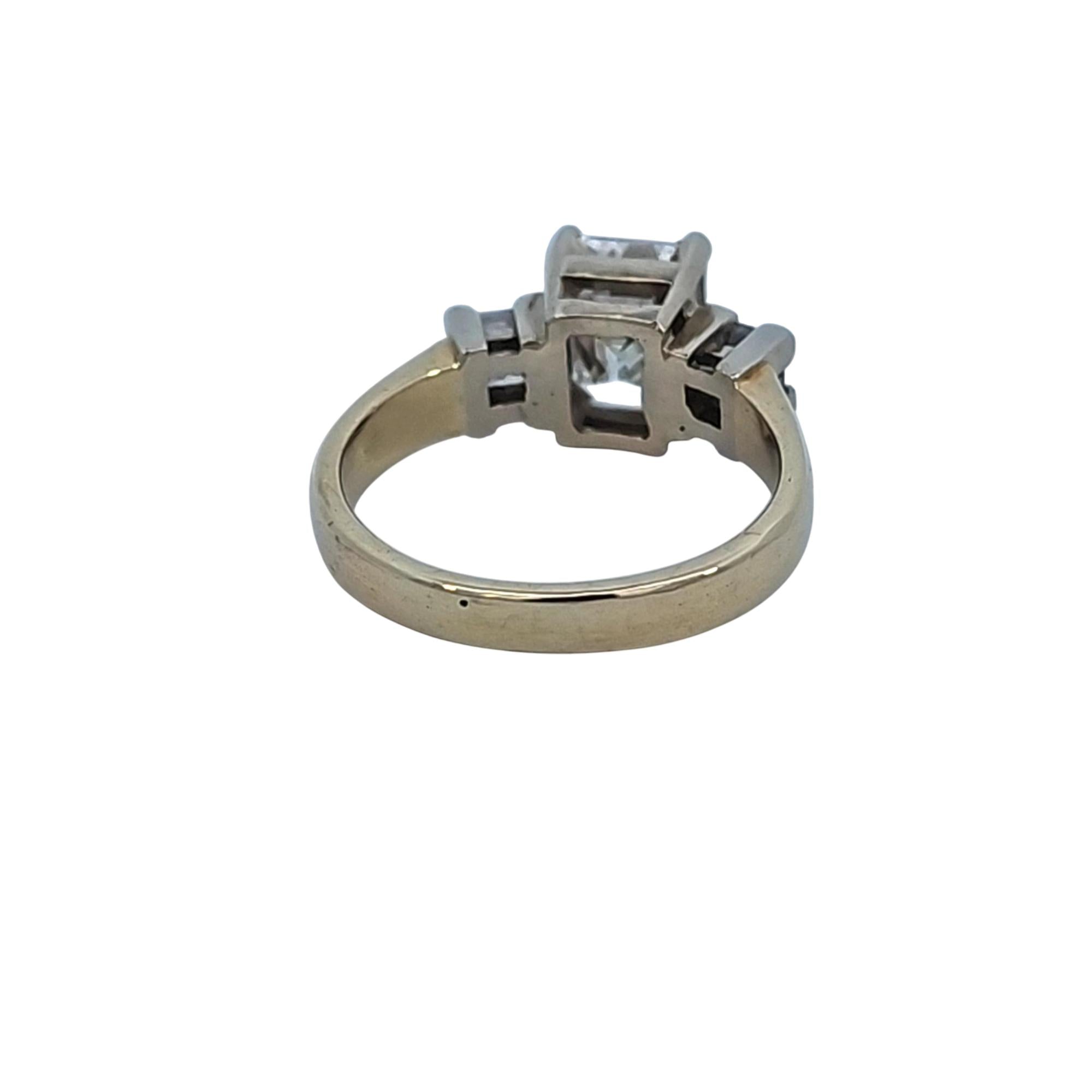 Natural Diamonds Emerald & Princess Cut 3.35tcw 14K 2-Tone Gold Ring