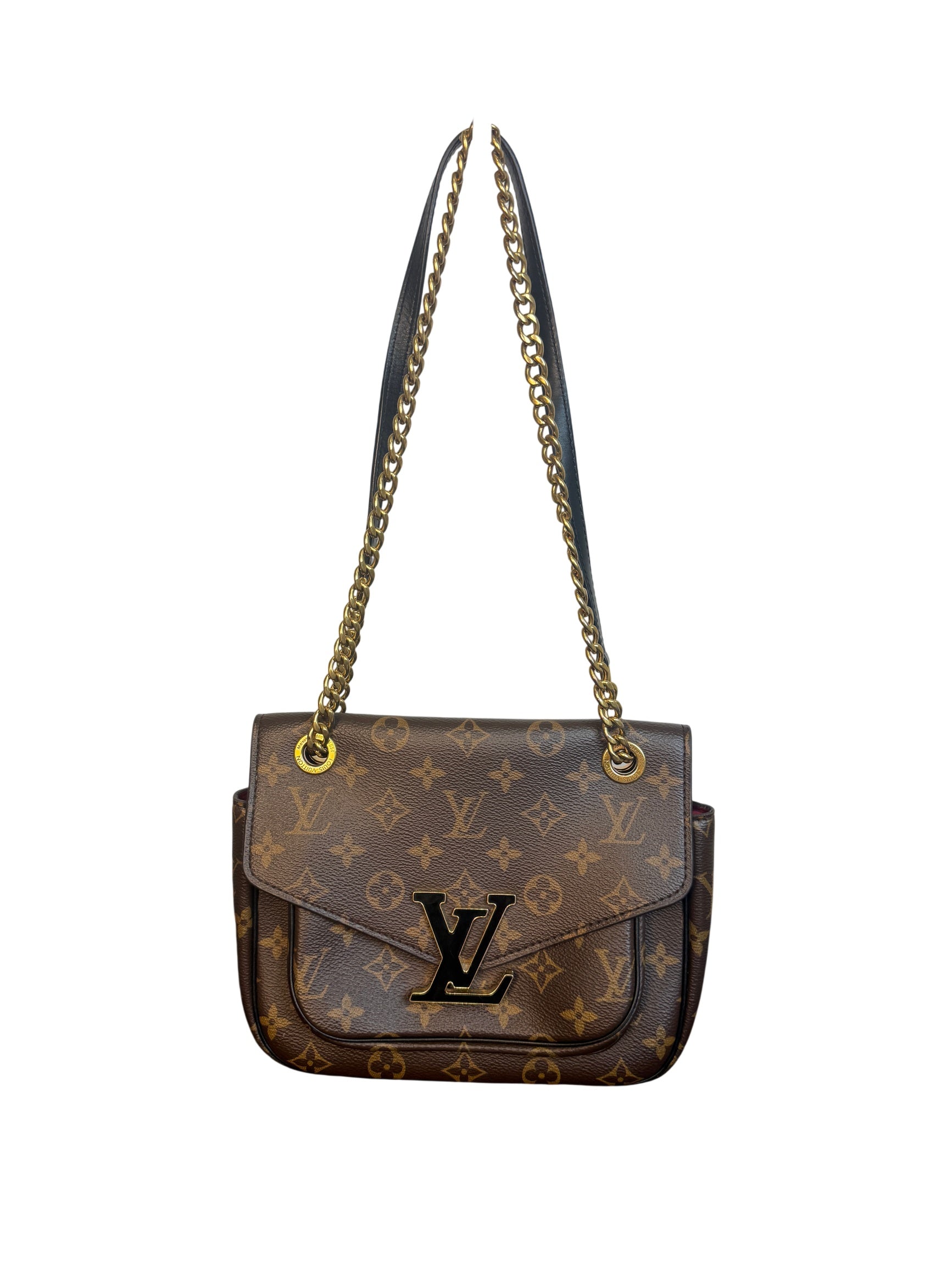 Louis Vuitton Passy Monogram Canvas Leather Chain Shoulder Bag