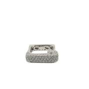 White Gold Diamond Pave Square Band Ring, 2.02CTW 18k