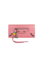 Balenciaga Le City Charm Textured Leather Long Wallet
