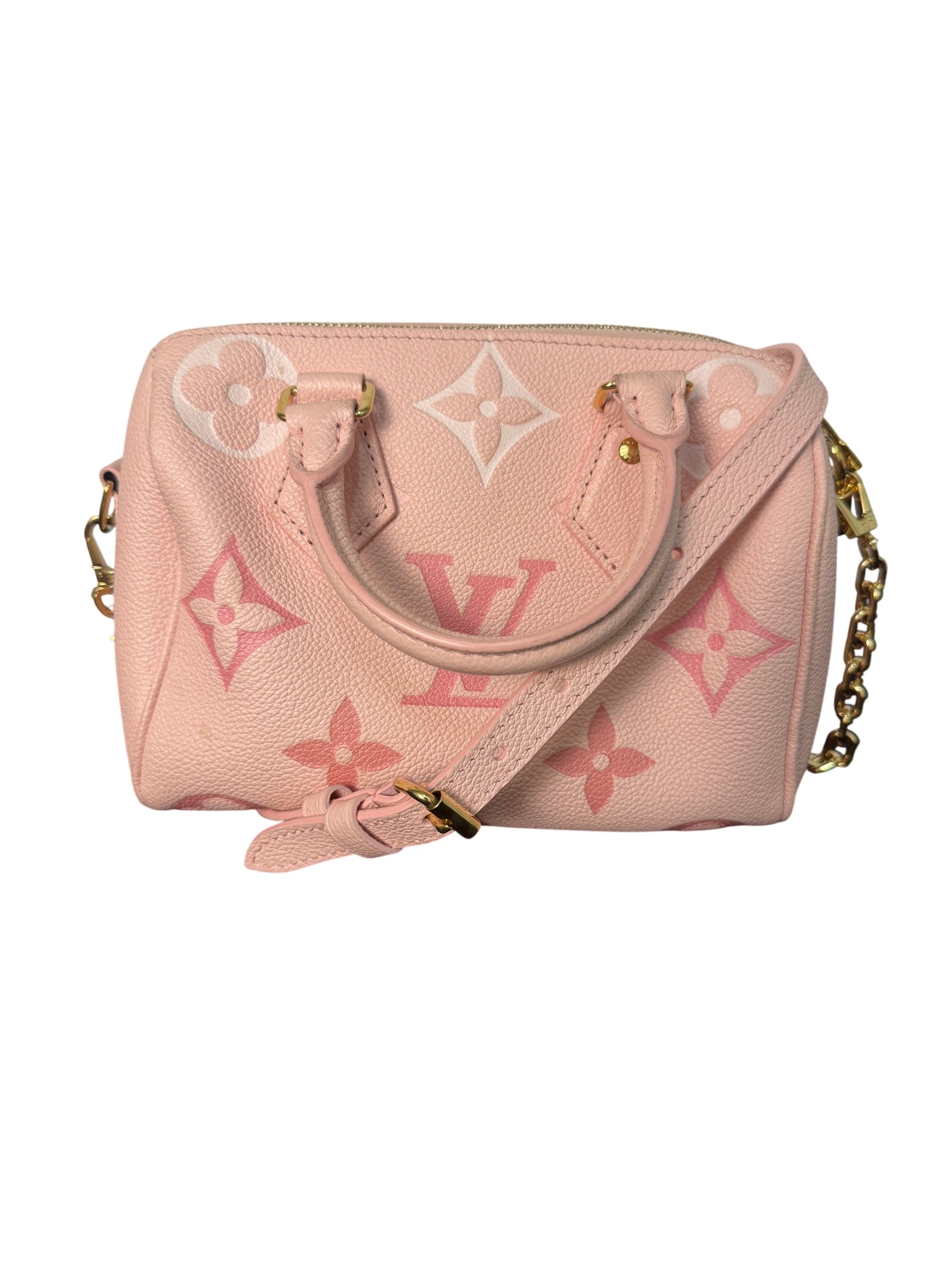Louis Vuitton Monogram Pink Empreinte Giant Speedy 20