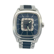 David Yurman Thoroughbred Dual Time GMT Watch Stainless Steel Black Dial T306-dst