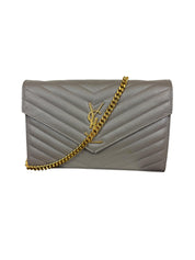 Yves Saint Laurent Grey Leather Chain Wallet