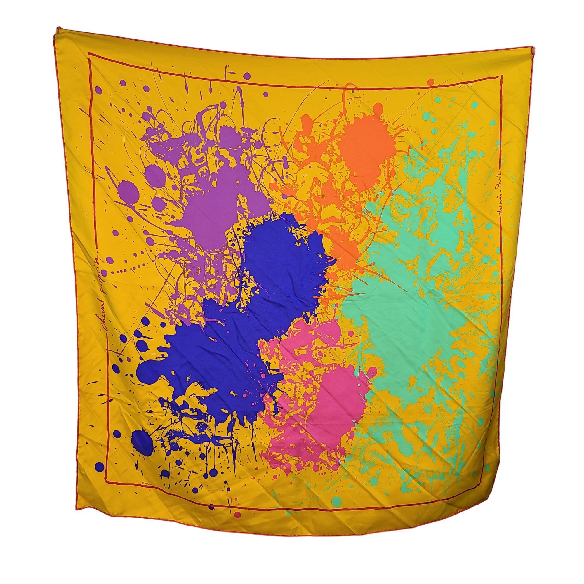 Hermès Paint Splatter Silk Scarf