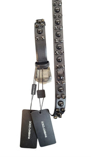 Dolce & Gabbana Black Studded Leather Belt