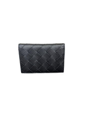 Bottega Veneta Intrecciato Black Leather Small Flap Wallet