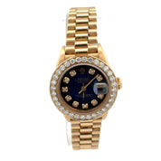 Rolex Oyster Perpetual Datejust 26MM 18K Diamond Bezel Watch