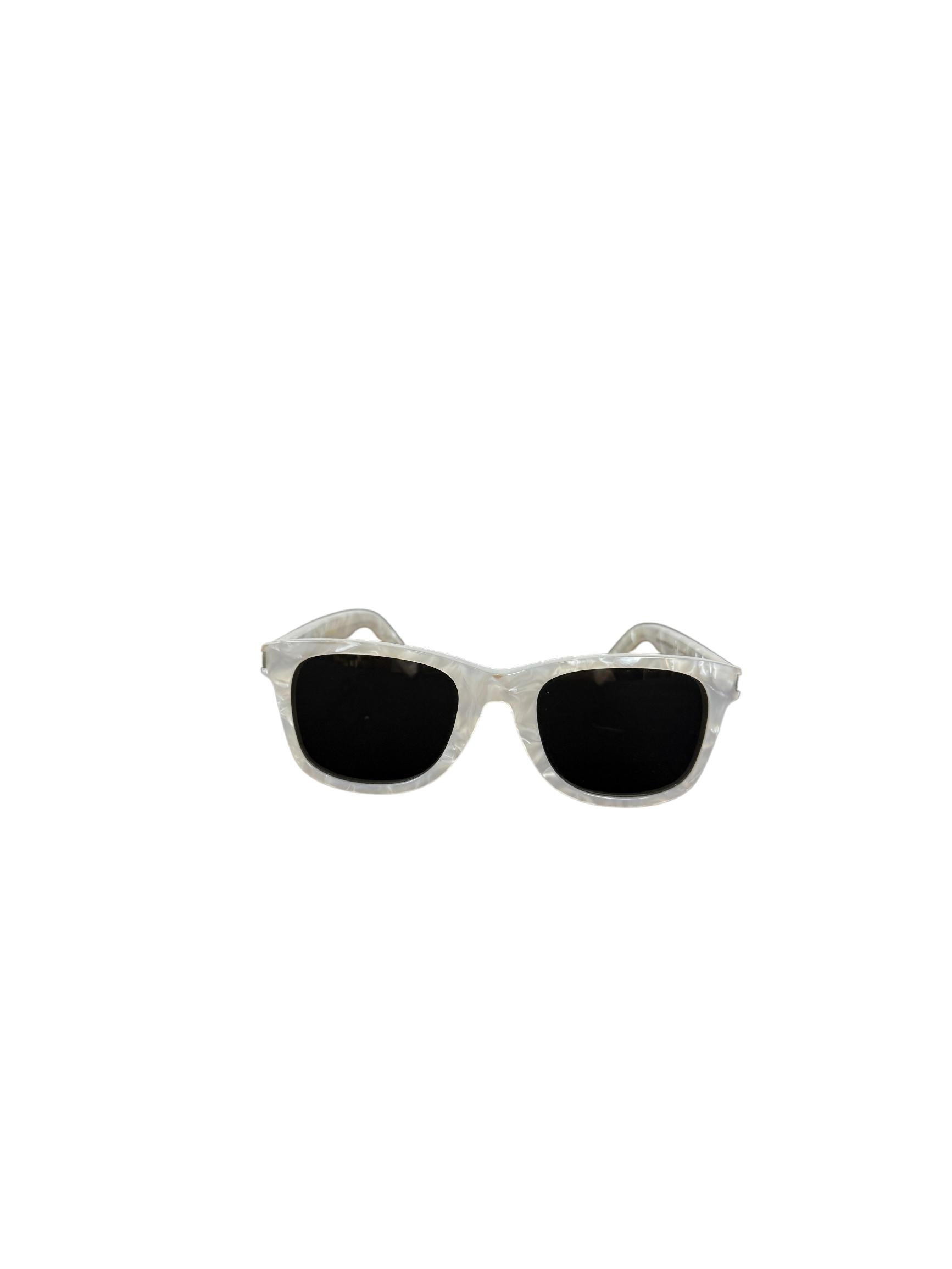 Yves Saint Laurent Wayfarer Sunglasses - White Marble Frame