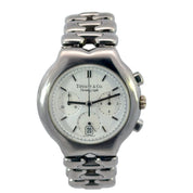 Tiffany & Co. Swiss Made Chronograph Watch Metal Silver Dial