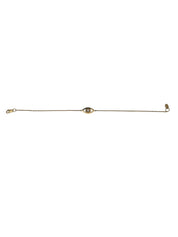 14K Yellow Gold Diamond Evil Eye Figaro Bracelet