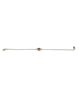 14K Yellow Gold Diamond Evil Eye Figaro Bracelet