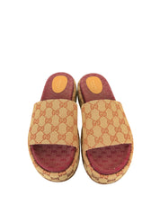Gucci GG Monogram Canvas Angelina Platform Slide Sandals