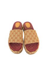 Gucci GG Monogram Canvas Angelina Platform Slide Sandals