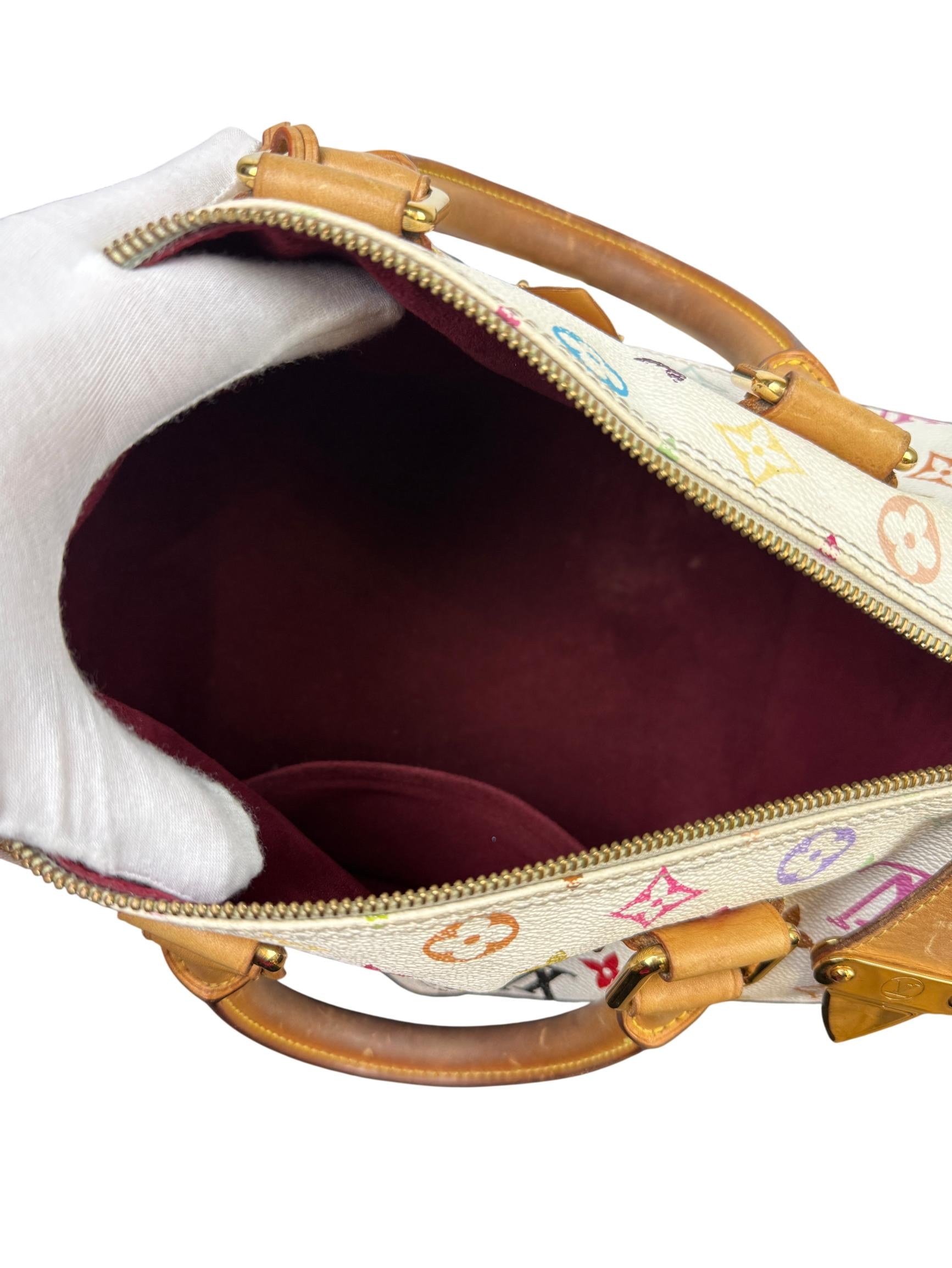 Louis Vuitton x Takashi Murakami Monogram Multicolor Speedy 30 Handbag (White)