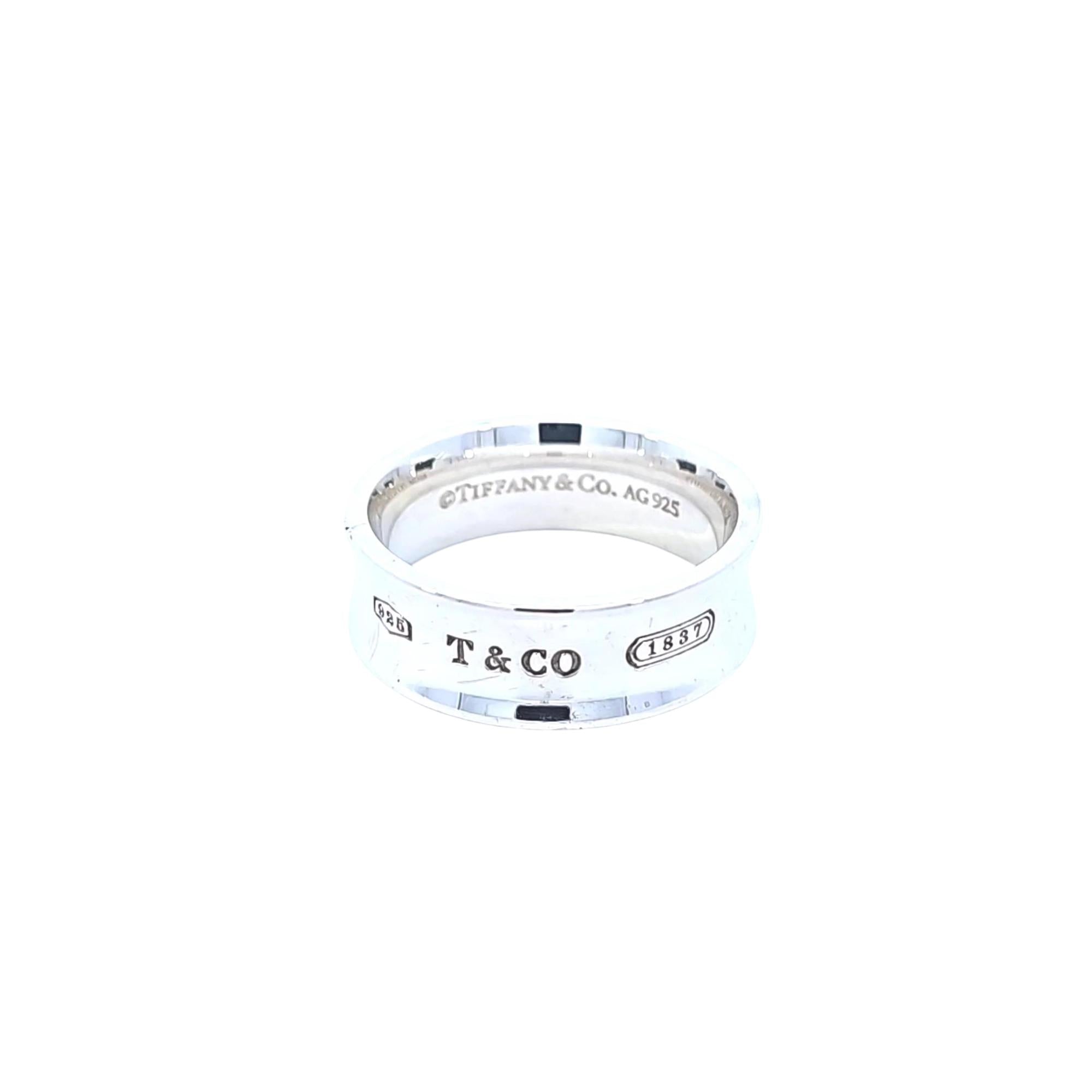 Tiffany & Co. 1837 Wide Band Ring Sterling Silver