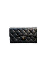 Chanel Black Quilted Caviar Leather Classic Flap Wallet