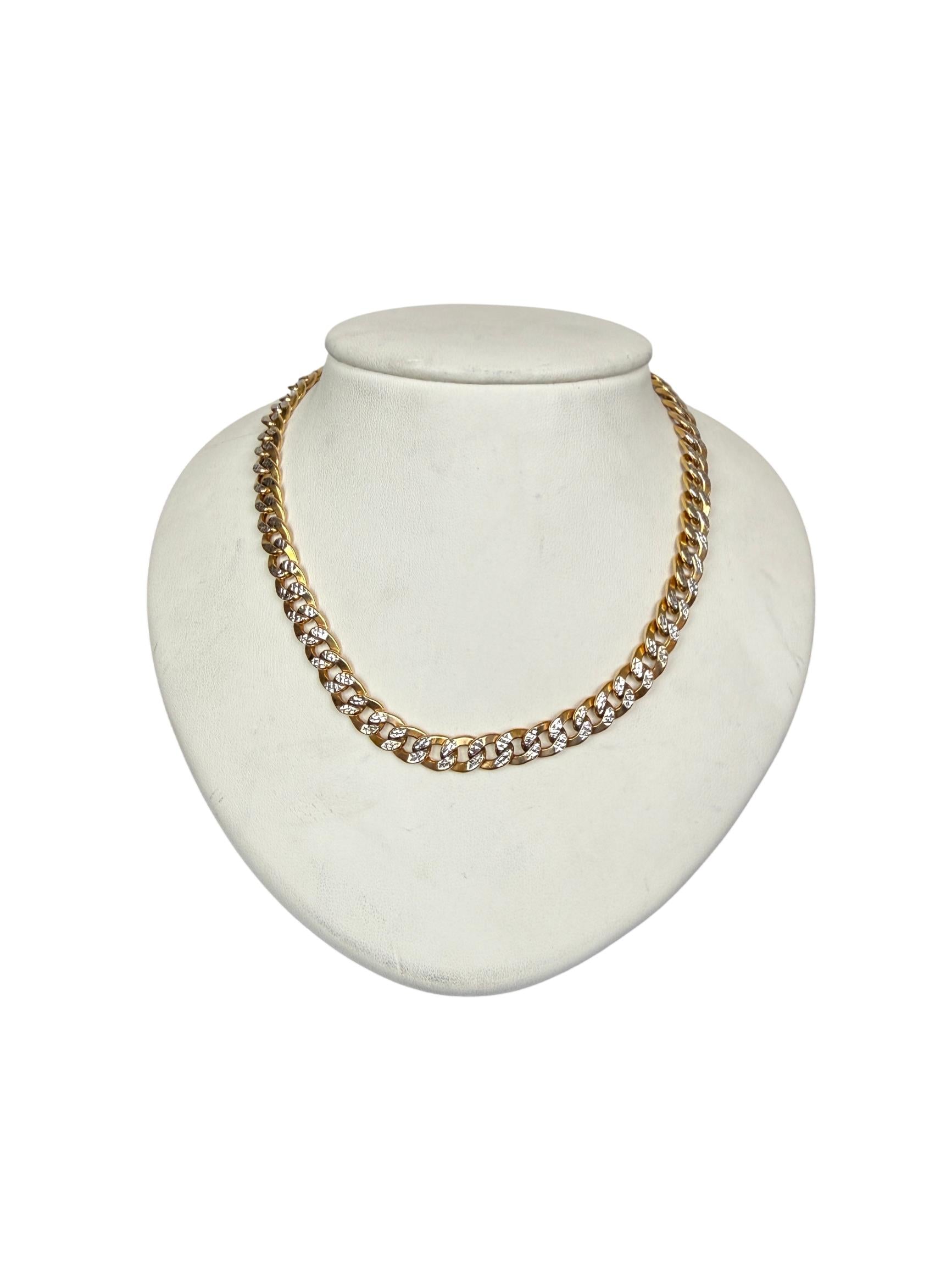 10k Two Tone Gold 22" Curb Link Chain Necklace