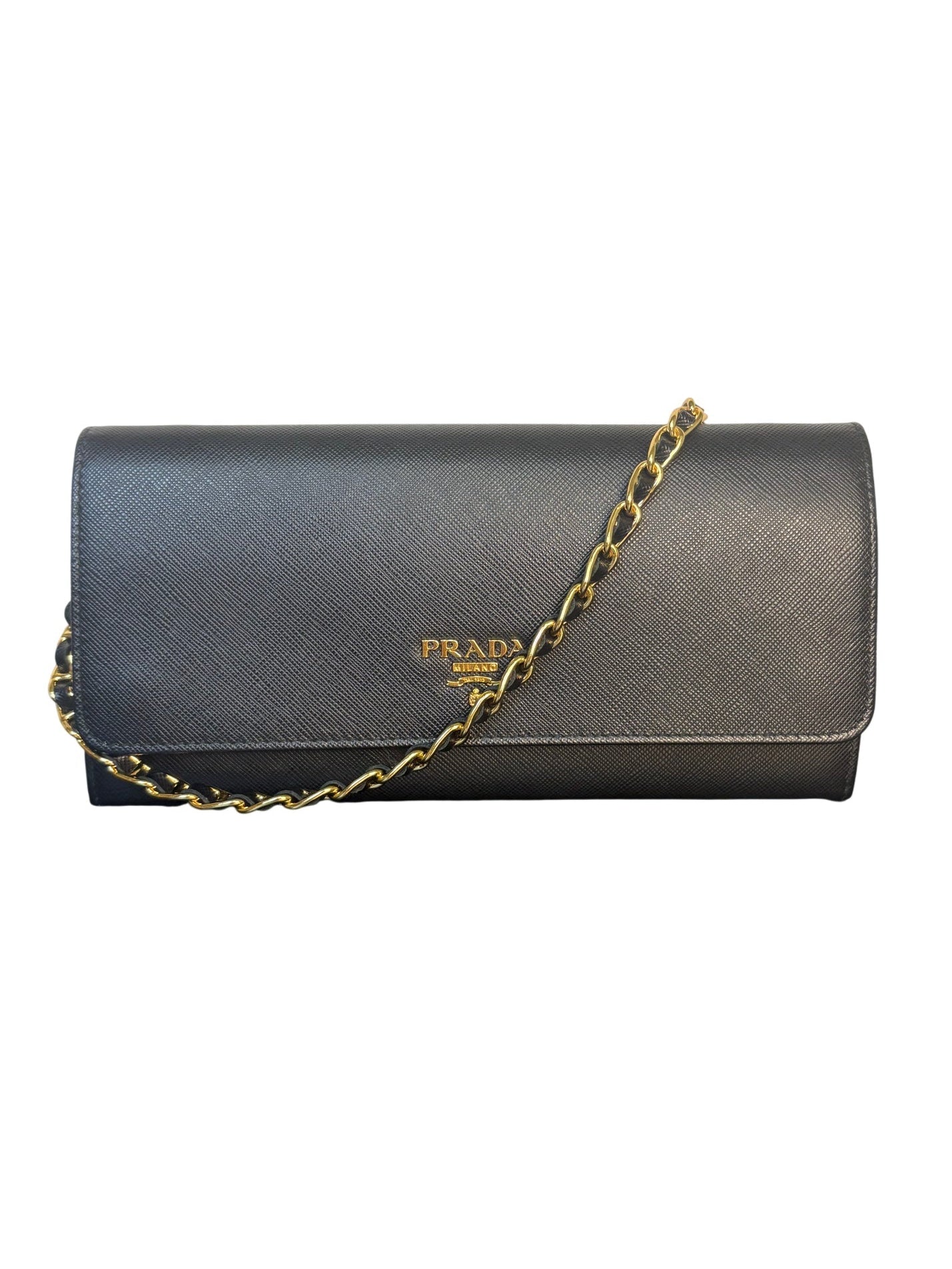 Prada Saffiano Leather Wallet on Chain Crossbody Bag