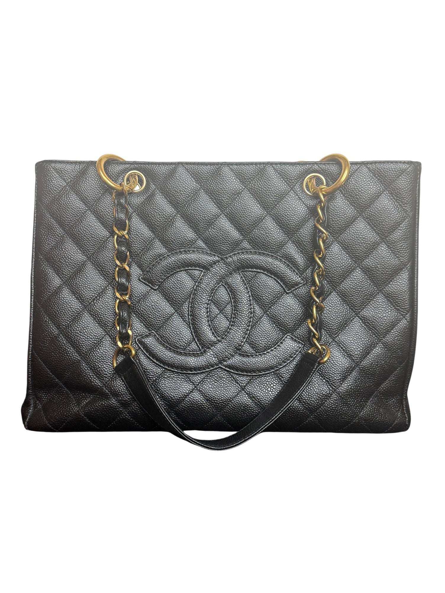 Chanel Grand Shopping Tote in Black Caviar Leather with Gold Hardware