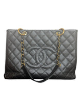 Chanel Grand Shopping Tote in Black Caviar Leather with Gold Hardware
