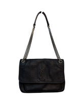 Saint Laurent Niki Crocodile Embossed Shoulder Bag