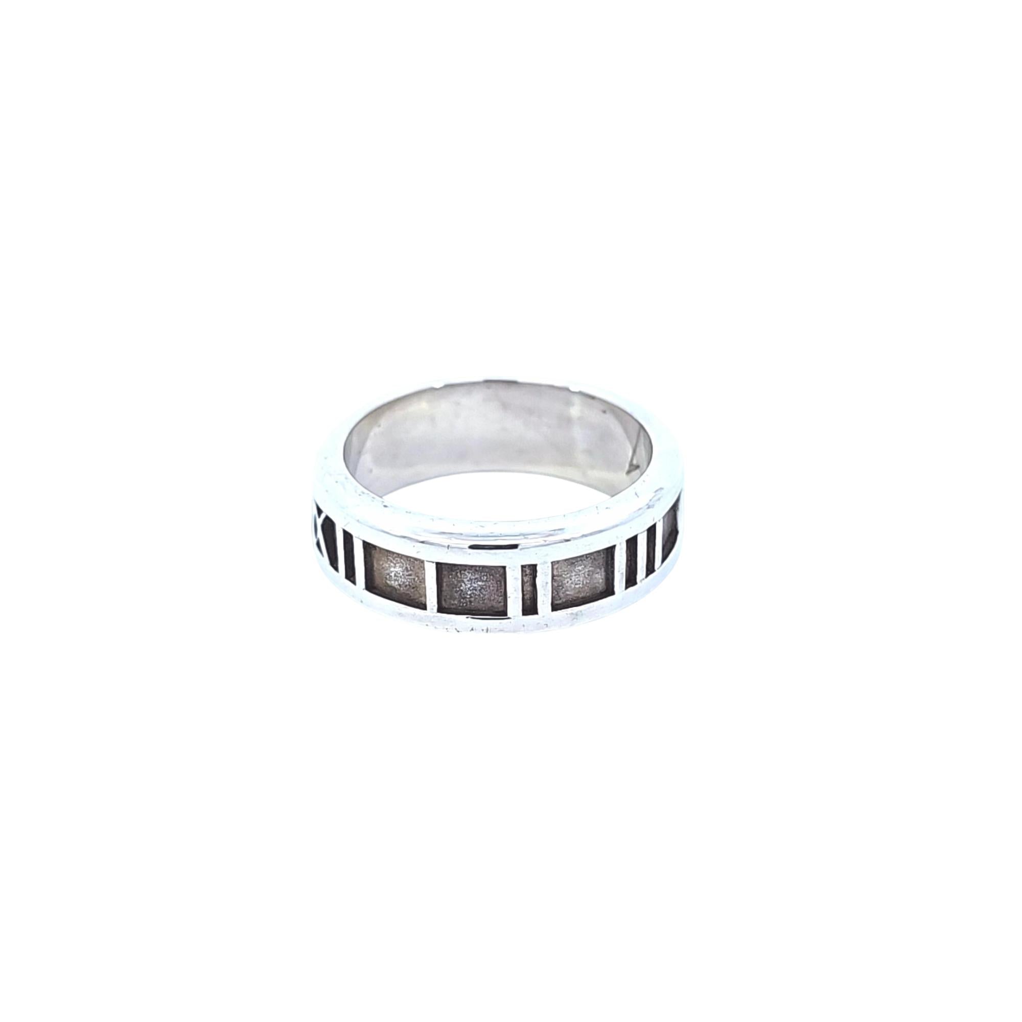Tiffany & Co. Atlas Roman Numeral Sterling Silver Ring