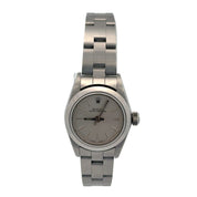 Rolex Oyster Perpetual Ladies Watch Stainless Steel Silver Dial 76080