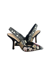 Christian Dior J'Adior Embroidered Floral Slingback Pumps
